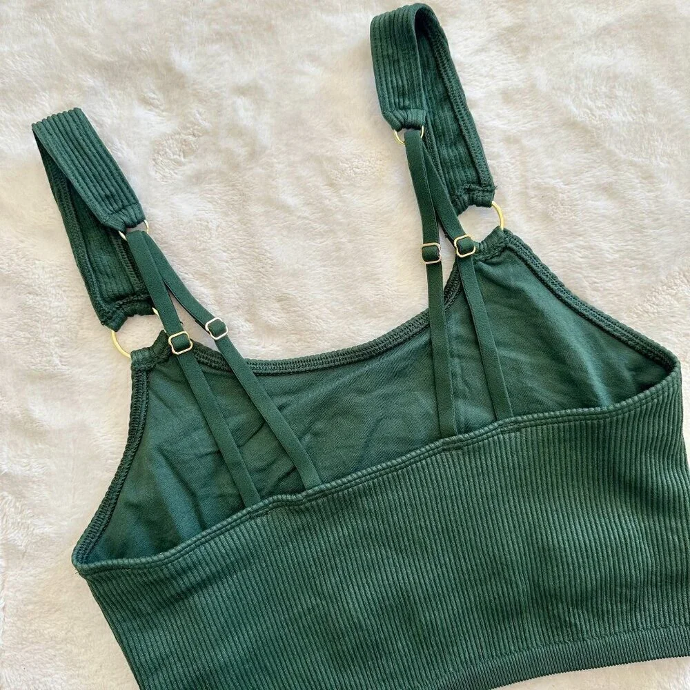 NEW Aerie Green Seamless Ring Longline Bralette - Size: Small - Picture 6 of 7